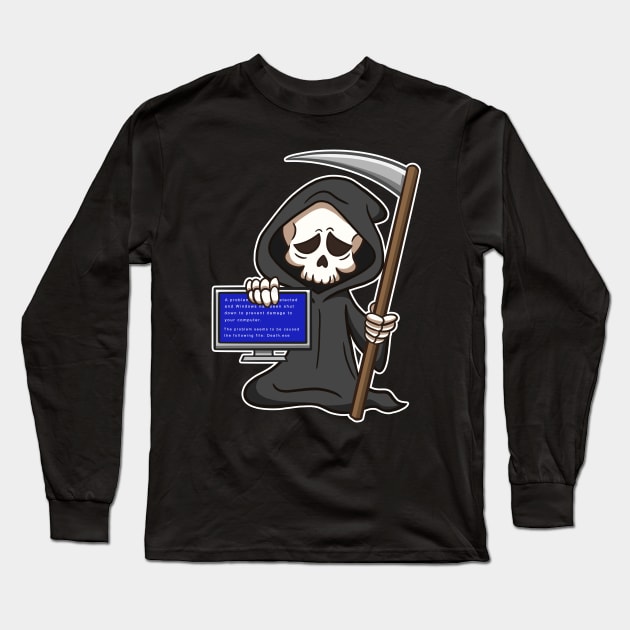 Blue screen of death Long Sleeve T-Shirt by stephen0c